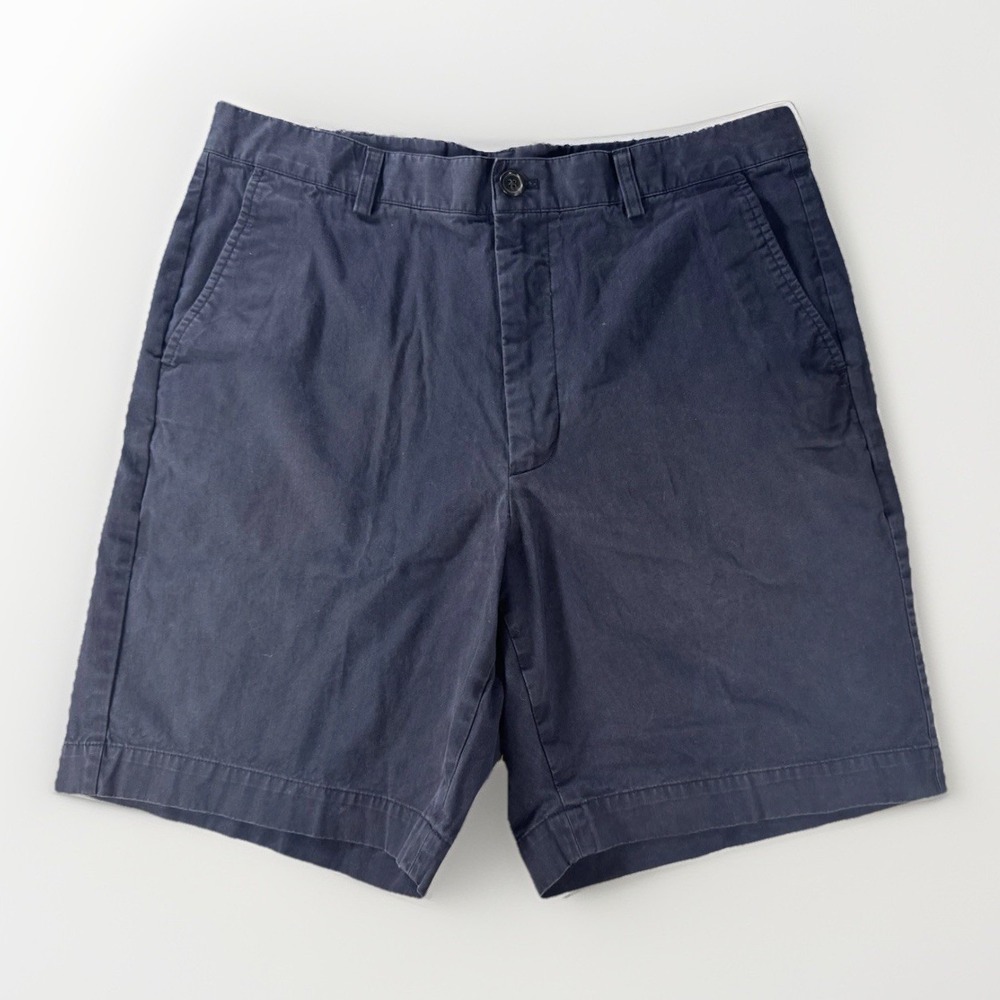 Brooks Brothers 346 Navy Shorts Mens 34 Cotton Flat Front Casual